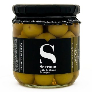 Aceituna Manzanilla con hueso y sabor anchoa 360 grs. Conservas Serrano Calahorra