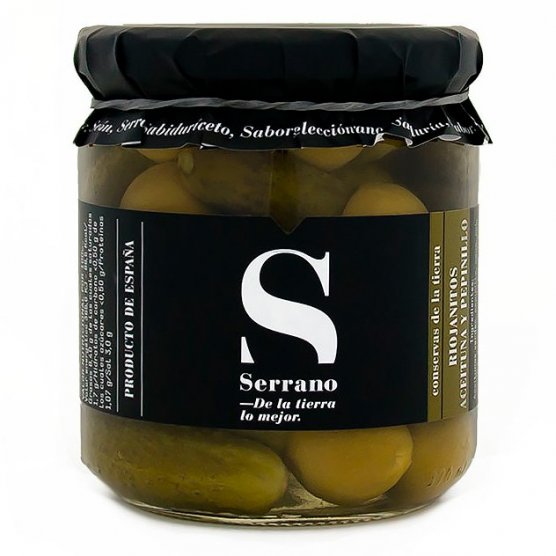 Aceituna y pepinillo Riojanitos 350 grs. Conservas Serrano Calahorra