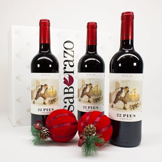 Selección Regalo  Vino Rioja 22 Pies Crianza 2018 (3 Botellas)