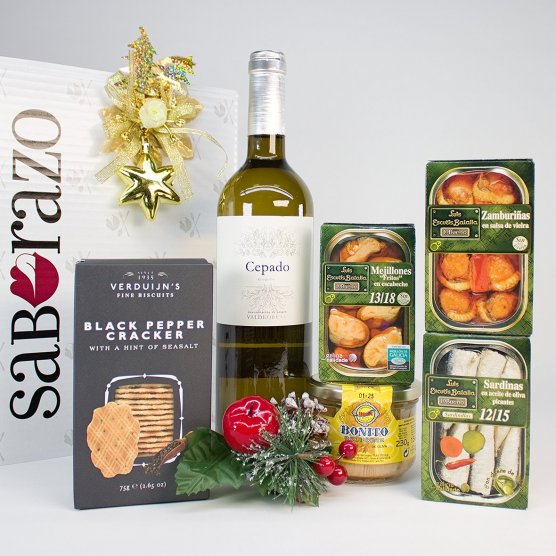 Regalo Gourmet Productos del Mar con Blanco Cepado Godello 2023