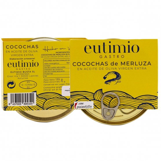 Cocochas de merluza en aceite de oliva 135 grs. Conservas Eutimio